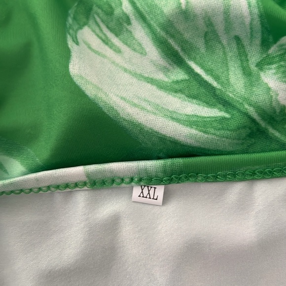 Maxi~Dress / Spaghetti Straps / Green & White Floral - Picture 9 of 11